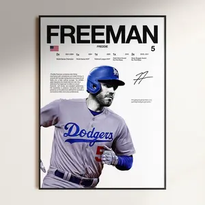 Freddie Freeman Poster,  Wall Print, Los Angeles Dodgers Wall Print, Baseball ,  Athlete Print, Baseball Room Gift
