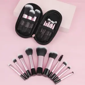 Mini Makeup Brushes Set, 10pcs/set Portable Makeup Brushes with Storage Bag for Travel, Soft Makeup Brushes for Foundation, Powder, Concealers, Cosmetic Tool Set, Beauty Products, Makeup Products Travel Essentials, Makeup Brushes Sets