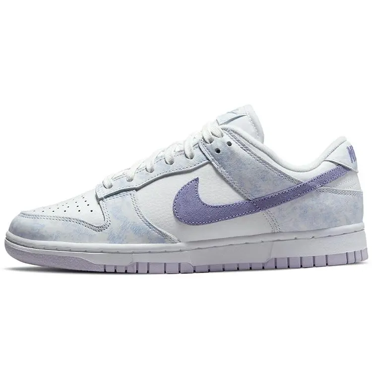 Women's Nike Dunk OG Low-Top Lifestyle Sneakers, White and Purple Pulse Skate Flats