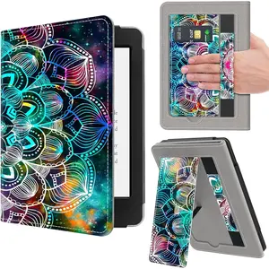 Stand Case for 7"/6.8" Kindle Paperwhite (12th/11th Generation-2024/2021) and Kindle Colorsoft Signature Edition, PU Leather Case  Protective Cover with Auto-Wake/Sleep, Mandala Floral