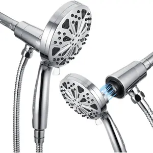 Shower Head with handheld, 10 spray, Magnetic Shower Head, High Pressure Handheld Shower Head, Adjustable Bracket, Built-in Pause Mode & Power Wash, Showerhead with 60" Hose, 1.8