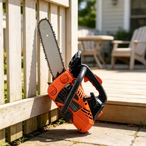 Gas Chainsaw 12 Inch 25.4CC Petrol Powered Chainsaw Wood Cutting Tool Heavy Duty Outdoor Garden Tree Cutting Saw Portable Logging Equipment
