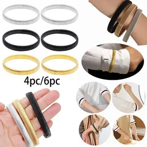 Anti-Slip Shirt Sleeve Holder, Elastic Metal Arm Band, Adjustable Sleeves Support Strap, Suitable for Men & Women, Comfortable Wear
