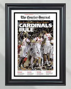 2013 Louisville Cardinals NCAA College Men’s Basketball Champions Framed Front Page Newspaper Print