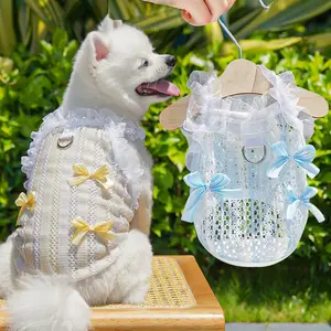 Cat Hollow Out Earmuff Lace Vest, Spring Summer Dog Clothes, Cute Pet Clothing for Cats and Dogs, Stylish and Comfortable, Husky Clothes, Puppy