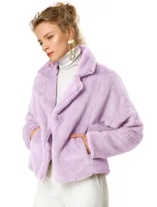 INSPIRE CHIC Winter Wedding Faux Fur Bolero Jacket Loose Formal Faux Fur Coat