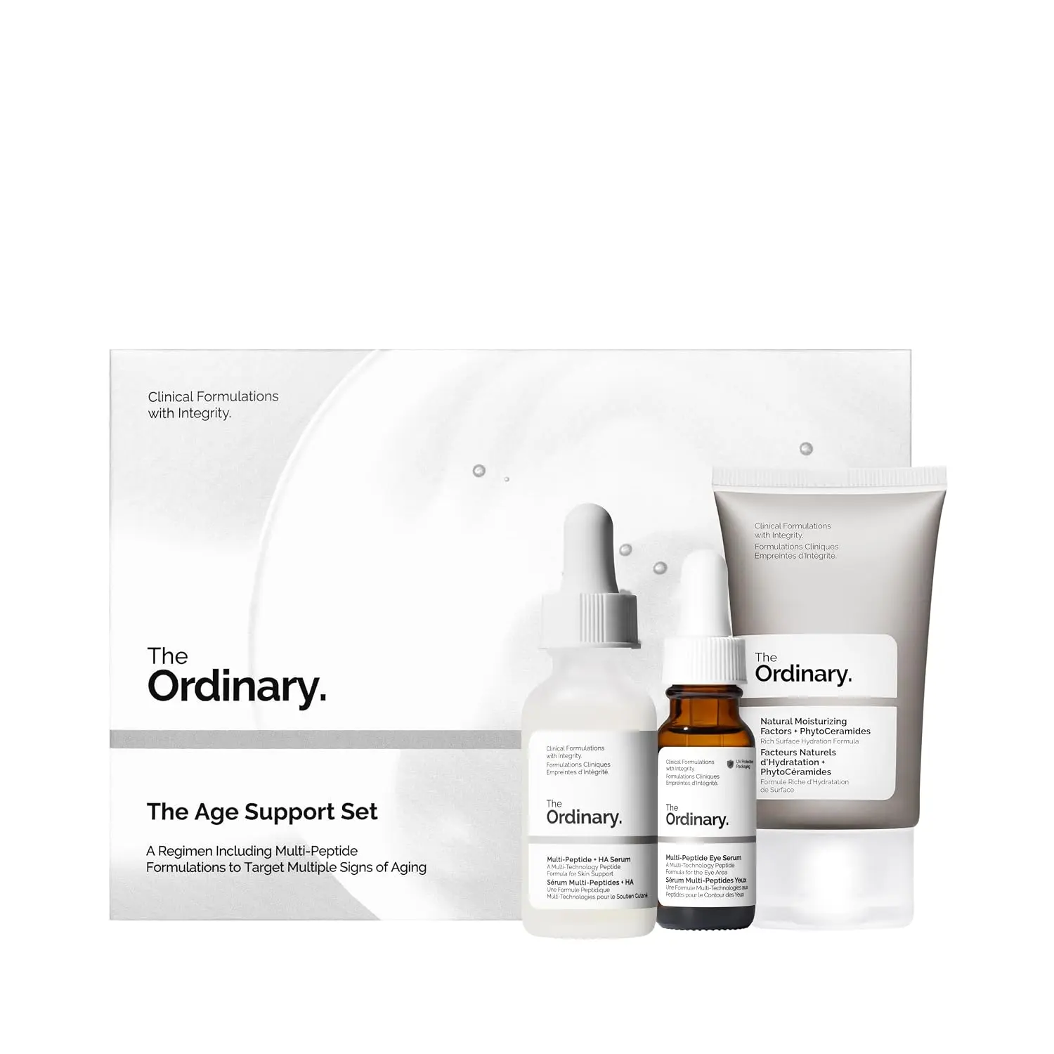 The Ordinary Age Support Set - 3-Step Anti-Aging Skin Regimen with Multi-Peptide + HA, Multi-Peptide Eye Serum, and Natural Moisturizing Factors + PhytoCeramides |   Skincare Set