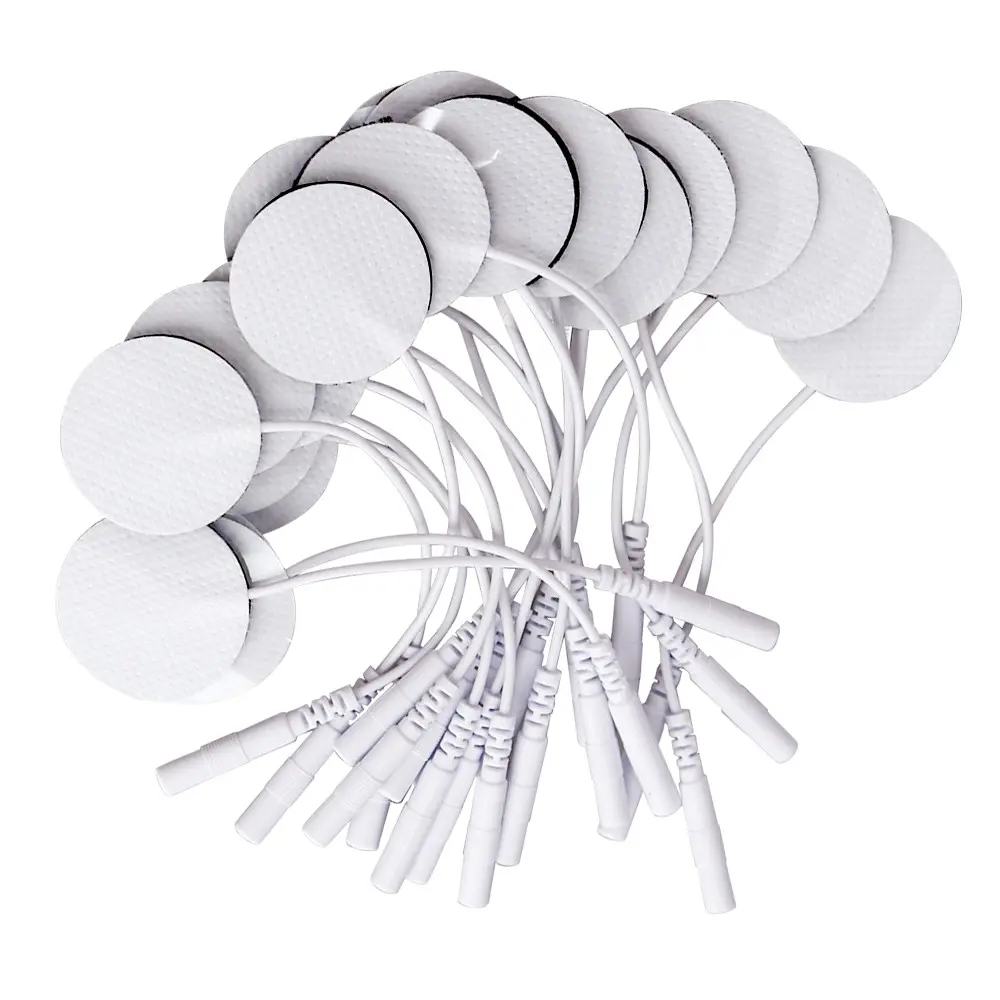 3cm Round Non-woven Reusable Design Electrode Pads for Tens EMS Muscle Stimulation, Acupuncture Pain Relief Massager Reusable Conductive Gel Sticker Body Electrical Stimulation Therapy Gel Pad Replacement Accessories Attachment