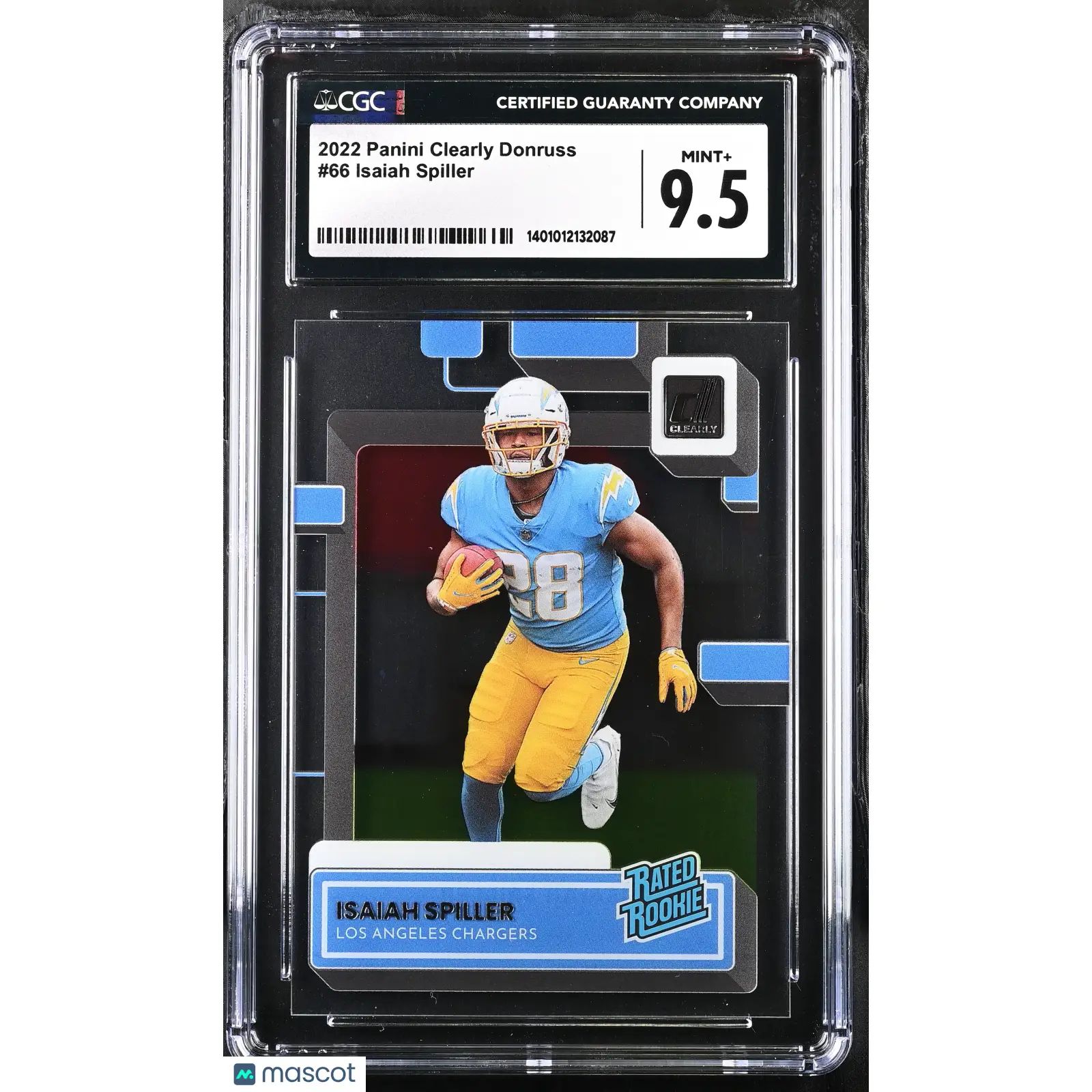 Isaiah Spiller CGC 2022 Clearly Donruss #66 Football 9.5
