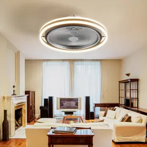 Ceiling Fan with Lights Remote APP Control, 20 Inch Flush Mount Ceiling Fan, Modern Ceiling Fan with 6-Speed Wind (Reversible) and 3-Color Dimmable Smart Timing