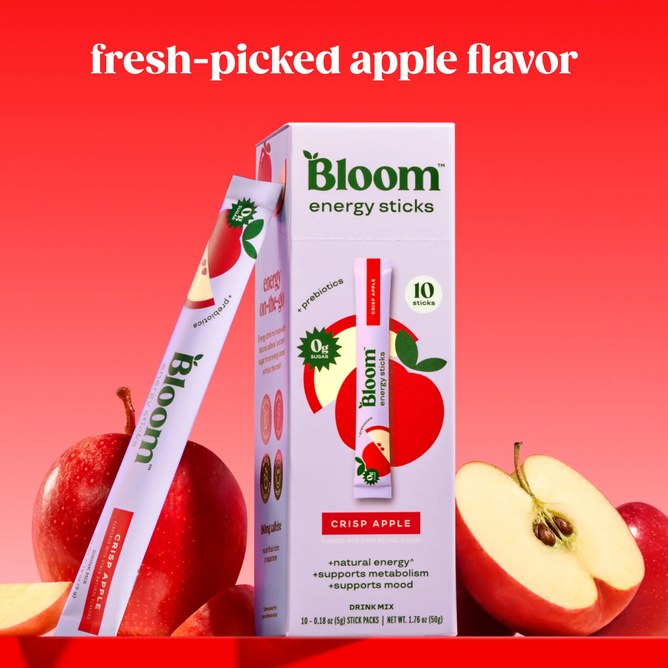 Bloom Nutrition Energy Sticks (10 Sticks) – Focus & Metabolism Support – Natural Caffeine & B Vitamins