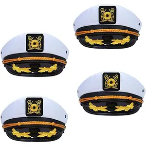 Captain Hat Sailor Hat for Women Boating Captain Hat for Men for Party White