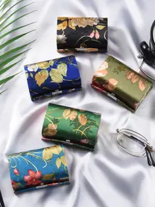 Women's Reading Glasses Folding Eyeglass Case Floral Pattern, Small Portable Durable Storage Box, Compact Pressure Resistant Eye Glass Holder
