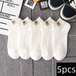 5 Pairs of Snow-Capped Mountain Socks Classic White Color for Daily Wear Minimalist Durable Breathable Lightweight Travel Neutral Socks Women's Bridal - Womenswear