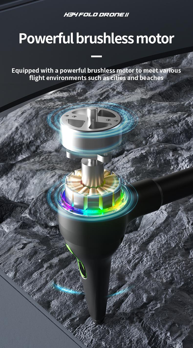 4K HD Camera Device for Adults Beginners, 4-Way 360° Obstacle Avoidance Brushless Motor, Electric Dual Lens, Foldable RC Flying Camera with 13 Mins Flight Time, Portable Aerial Photography Gear