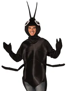 Rasta Imposta Ant Halloween Costume Adult One Size - Black Satin Suit with Animal Headpiece for Men Menswear Outfit