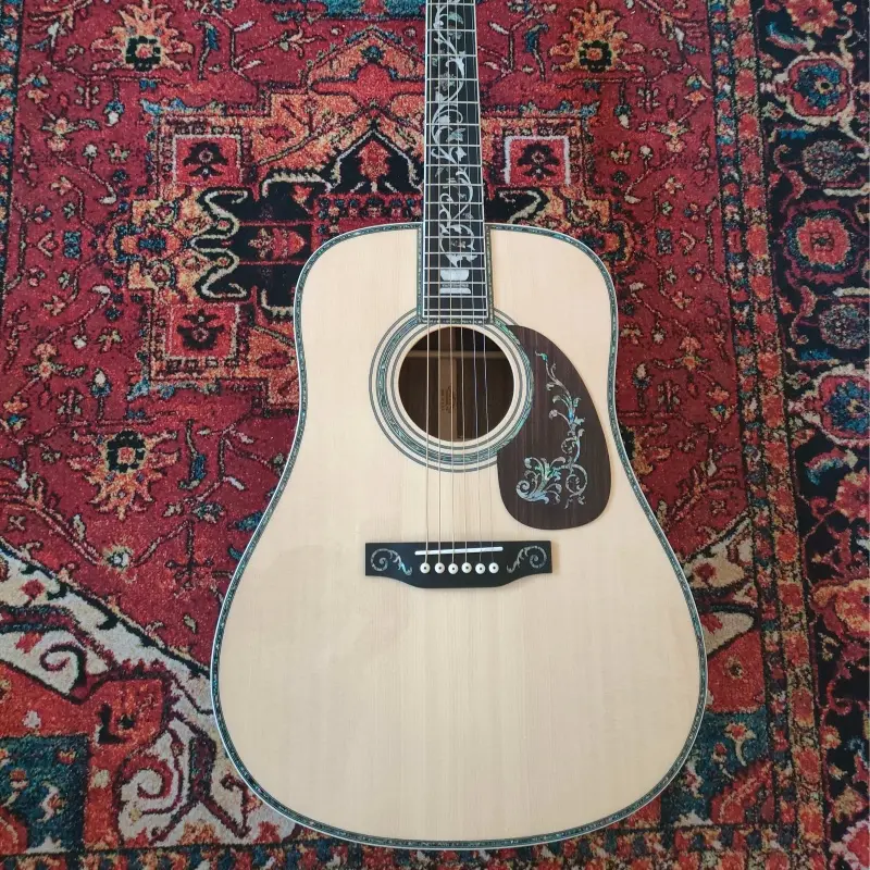 Precious Abalone Inlay D45 41 Inches Acoustic Guitar Solid Spruce Top