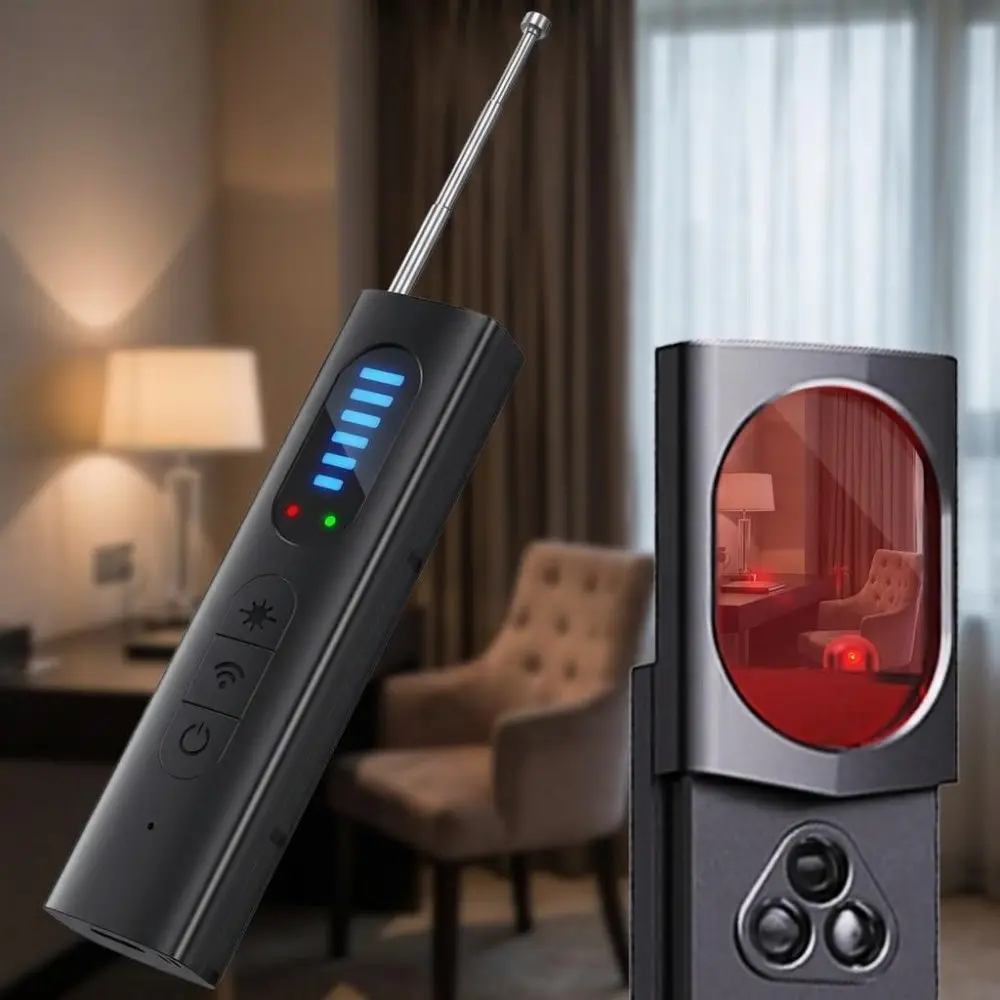 Professional Anti Spy Detector: Portable RF Signal Scanner, GPS Tracker & Hidden Camera Detector for Office, Car, Home Security System | Compact Multi-Function Device
