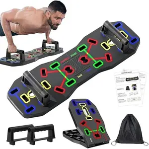 Push Up Board, Portable Multi-Function Foldable 10 in 1 Push Up Bar, Push up Handles for Floor, Professional Push Up Strength Training Equipment