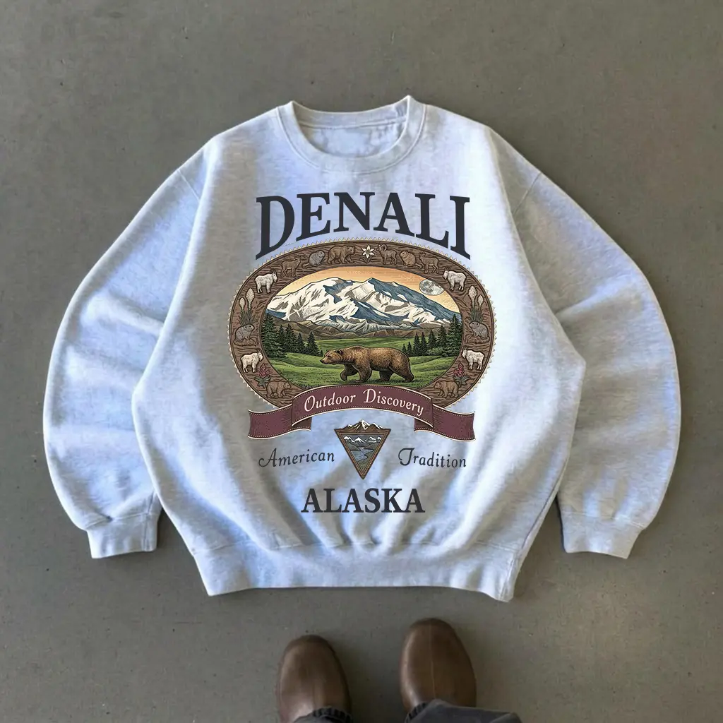 Retro Denali Alaska National Park Sweatshirt, Vintage 90s American Traditional Park, Vintage 90s Appalachian Wildlife Crewneck, Womenswear