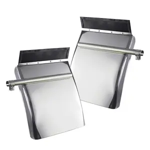24"x29" Stainless Steel Quarter Fender Set Mud Flap Hangers with Bolt Mounting Bracket fit for Semi Truck, 2 Pack