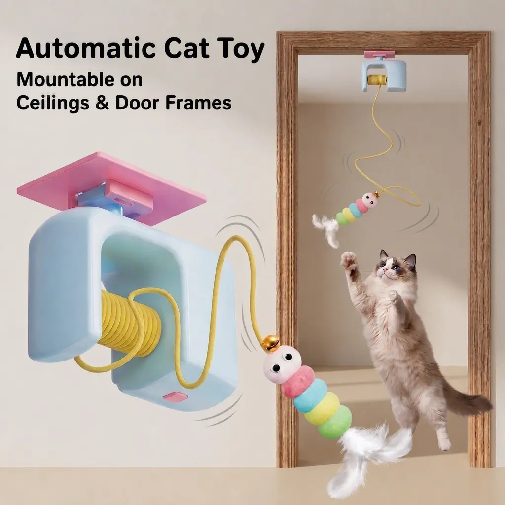 Automatic Cat Toy,Self Playing Cat Toy,Hanging Door Cat Toy,Electric Cat Teaser,Interactive Cat Toy,Feather Cat Toy With Bell,Indoor Cat Entertainment,Hands Free Cat Toy,Rechargeable Pet Toy,Boredom Relief Cat Toy,Kitten Teaser,Cat Toy Wand,Cat Yo Yo