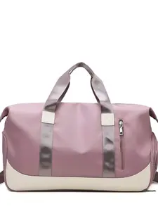Large Capacity Travel Bag, Handheld Crossbody Backpack, Fits Luggage, Dry Wet Separation, Gym Bag, Short Trip Commuter, Stylish Colorblock Design