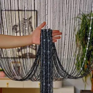 1 Piece Rhinestone Decor Tassel Door Curtain, Beaded String Curtain, Decorative Curtain For Home & Office, Bead Curtains