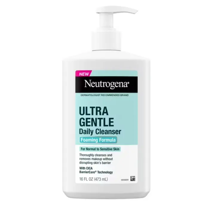 (2 Pack) Neutrogena Ultra Gentle Daily Foaming Face Wash, Facial Cleanser, 16 fl. oz