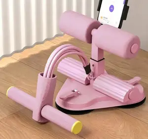 Portable Sit Up Assistant Device with Strong Suction Cups & Pull Rope, Soft Foam Handles, Nonslip Foot Pedals for Home Fitness