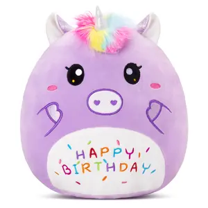 “Birthday Unicorn Plush with Rainbow Mane”