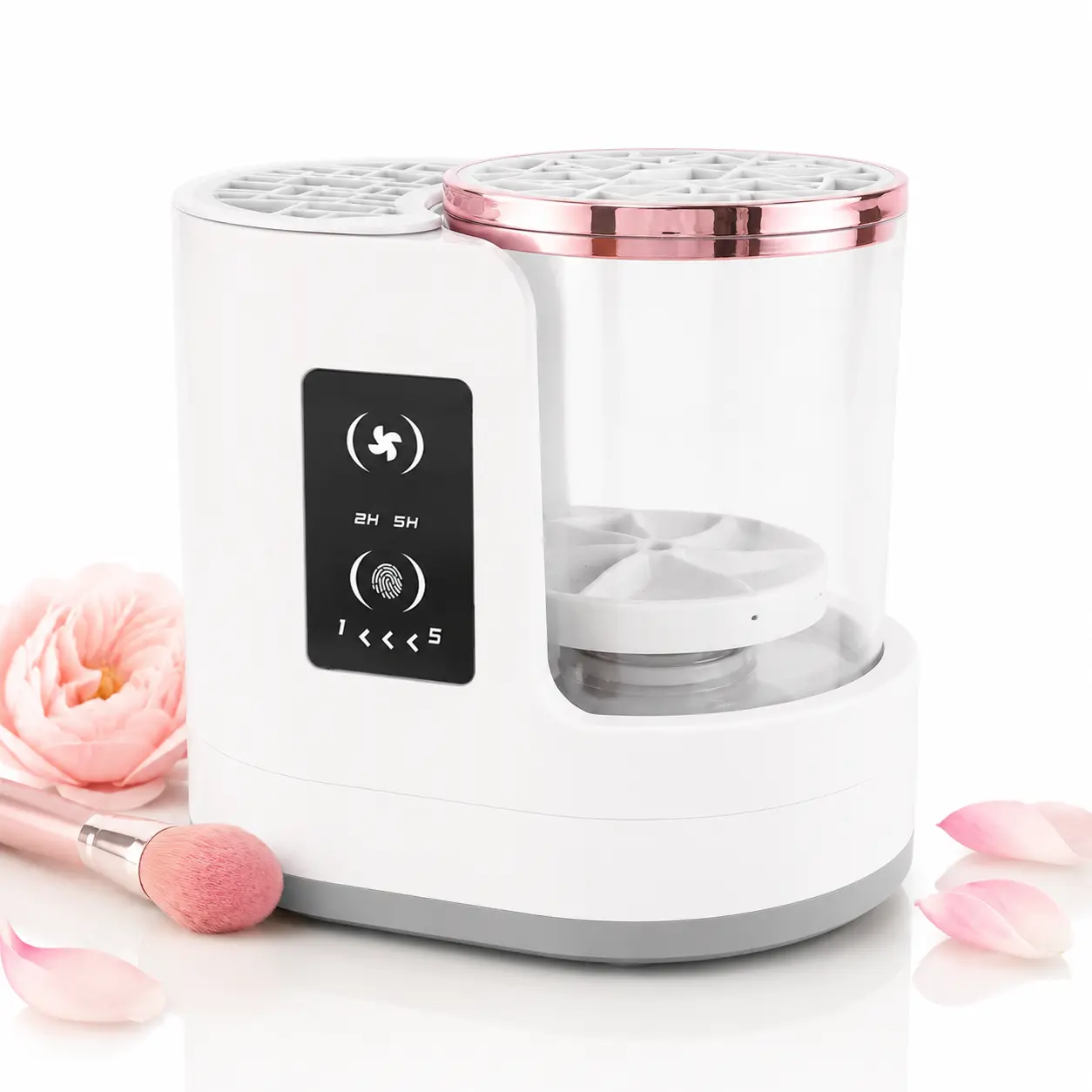 Automated Makeup Brush Cleaner with LCD Touchscreen