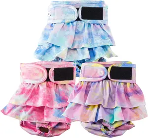 Diapers Female Washable,  Doggie Diaper for Dogs, Pack of 3, Highly Absorbent Small  Diaper for Heat,  and Puppy (S)