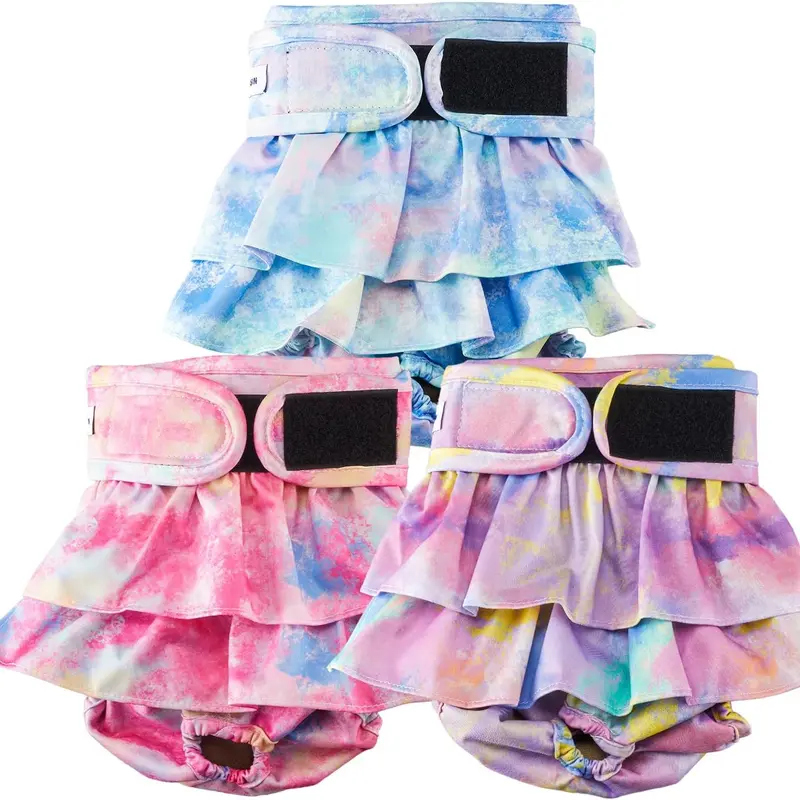 Diapers Female Washable,  Doggie Diaper for Dogs, Pack of 3, Highly Absorbent Small  Diaper for Heat,  and Puppy (S)