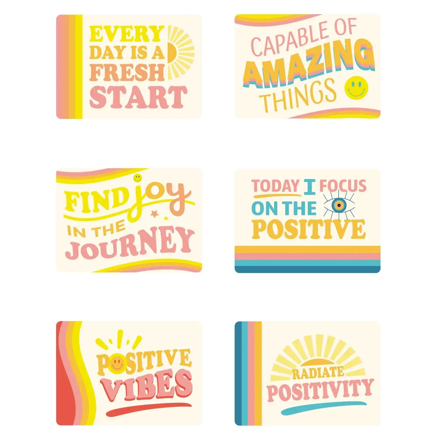 3 1/2" x 2 1/2" Bulk 48 Pc. Positive Vibes Note Cards Assortment