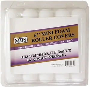 MBS 10pc High Density Foam Mini 6" Rollers Paint Stain Epoxy Glue – import_2021_10_29_212114, Painting Supplies