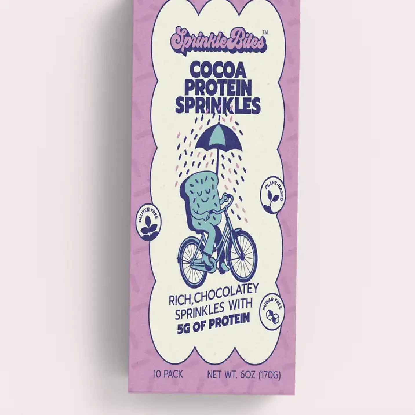 SprinkleBites Vegan Plant-Based Cocoa Protein Sprinkles - Sugar-Free, Gluten-Free, Made with Real Cocoa, 12-Month Shelf Life, Cupboard-Storable, Ideal for Baking Decorations