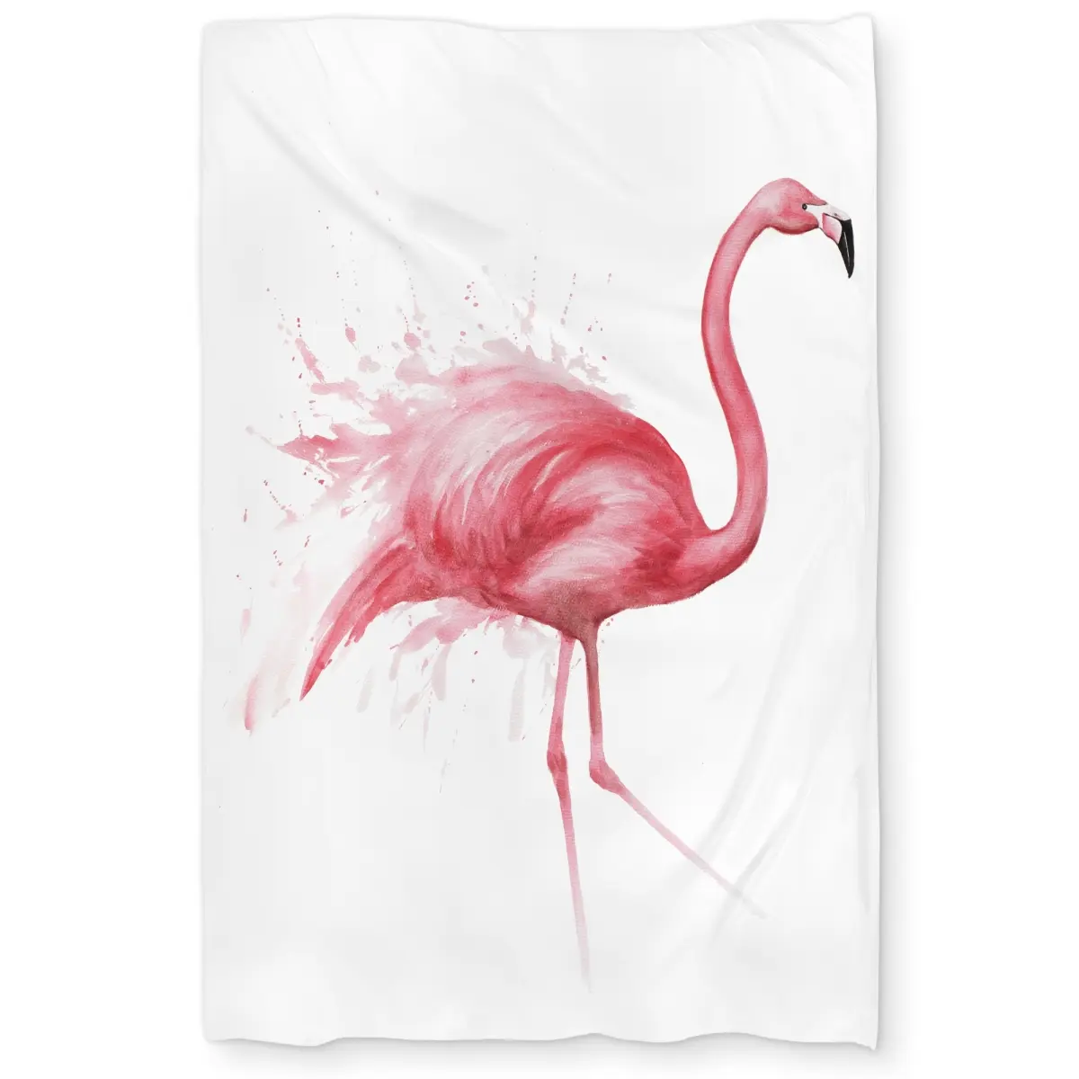 Begin Home Decor C1DCTSW0T9SAPY Pink Flamingo Watercolor Twin Size Duvet Cover - Bed Cover, Animal Theme Bedding, Exotic Animals Decor, Animal Theme Duvet Covers