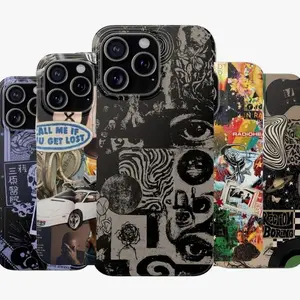 Grunge Psychedelic Phone Cases, Dark Collage Aesthetic, Retro Grunge, Indie, Vintage Aesthetic, Gothic Phone Case, Compatible with iPhone X, 11, 12, 13, 14, 15, 16, 17 & more