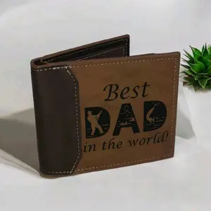 Best Dad in The World PU Leather Wallet with Golf / Fishing Design