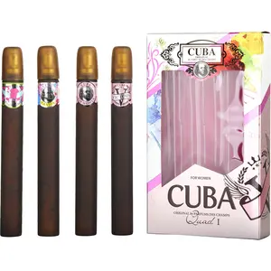 Cuba Variety Set-4 Piece Quad Lady With Cuba Heartbreaker & La Vida & Victory & Vip And All Are Edp Spray 1.17 Oz For Women