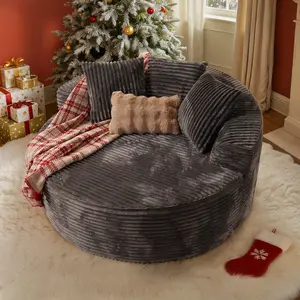 XIZZI 59" O-Shaped Modular Sofa - Plush Velvet Deep Seat Lounger for Living Room & Bedroom, lazy sofa bed, Modern Design, Easy to Rearrange, Comfortable Sectional No Assembly Required