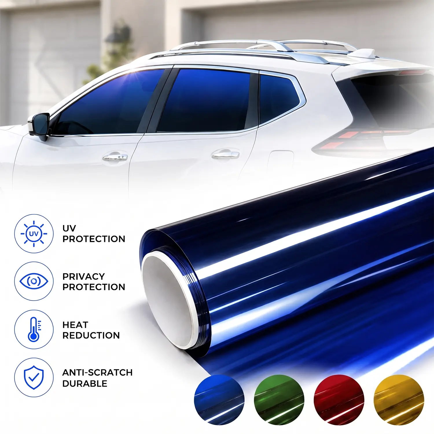 Premium Dual-Tone Gradient Carbon Car Window Tint - 19.6"x118" Exterior Accessory, Car Accessories, Father's Day Gift for Ride Upgrade, Heat-Resistant, Privacy-Enhancing, Anti-Explosive
