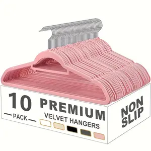 High-Quality Velvet Hangers - Comfortable design, space-saving, heavy-duty hangers suitable for coats, sweaters, and knitwear - Sturdy clothing organizers, hangers, and closet organizers, stylish design, durable and long-lasting