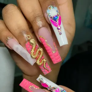 Luxury Croc Print Style Press Ons Long-lasting Nail Art