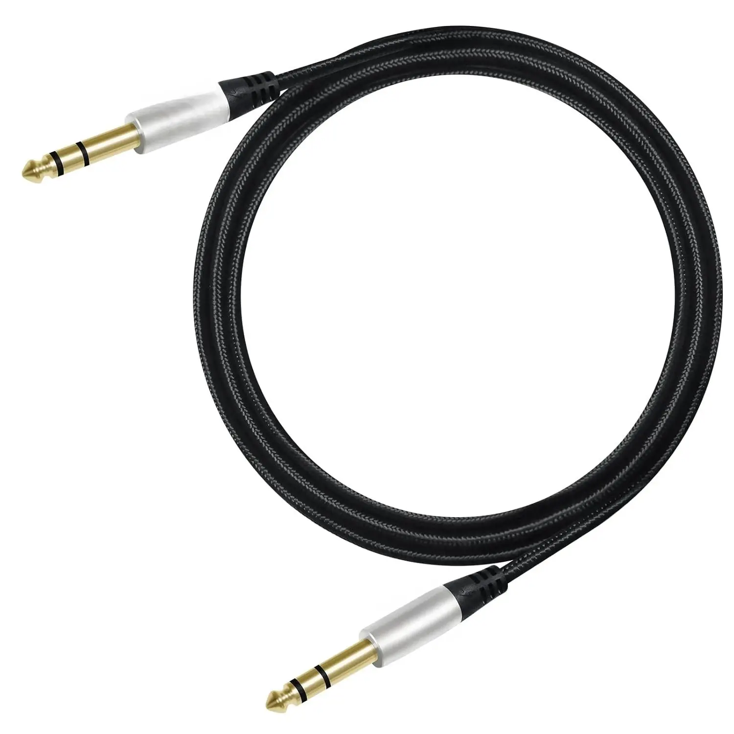 5ft TRS 1/4-Inch (6.35mm) Balanced Stereo Instrument Cord, Aux Jack Cable for Electric Guitars, Amplifier Bass Guitars & Gear Accessories, DJ Speakers, Studio Audio Mixers, Adjustable Straps Bass Guitars & Gear Accessories