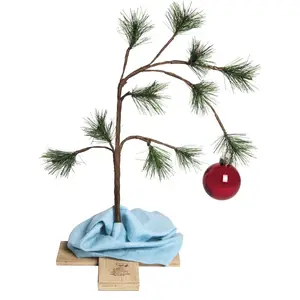 Productworks 24" Charlie Brown Christmas Tree with Linus'S Blanket Holiday Décor, Classic Ornament ProductWorks