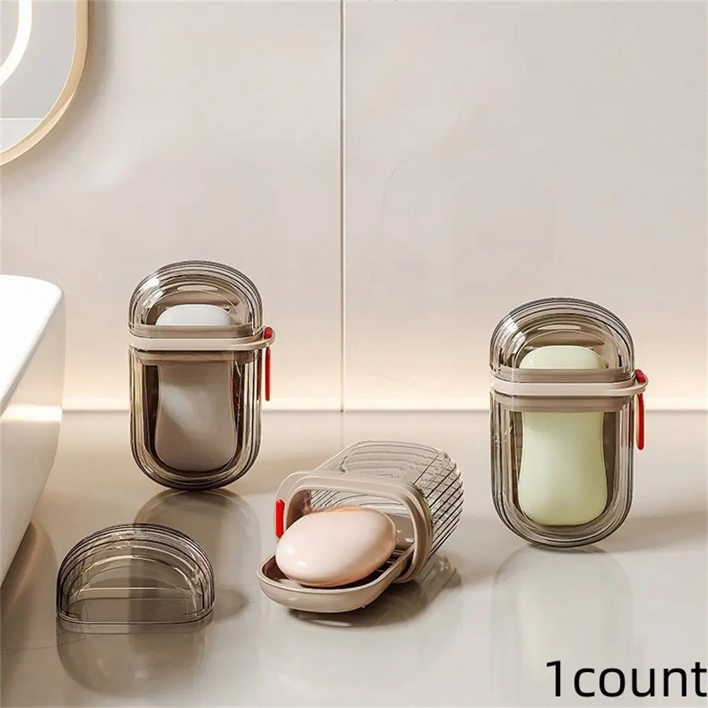Portable Soap Box, 1 Count Creative Mini Soap Bar Holder with Lid, Soap Saver, Soap Storage Box for Home Bathroom Supplies & Travel & Hotel, Soap Dish