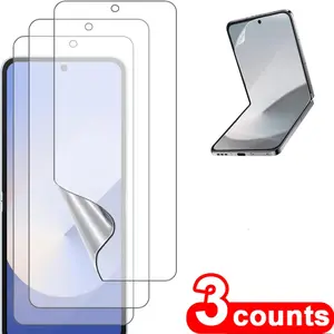 Three-Pack HD Screen Protector Film for Samsung Galaxy Z Flip 7/6/5 5g, Full Coverage Anti-Scratch Scratch Resistant Phone Protection