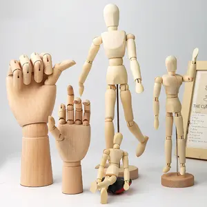 Wooden Hand Body Drawing Action Model, Adjustable Limbs Sketch Model, Home Decor Artist Model Joint Doll Creative Christmas Gift, Abstract Figure Sculpture